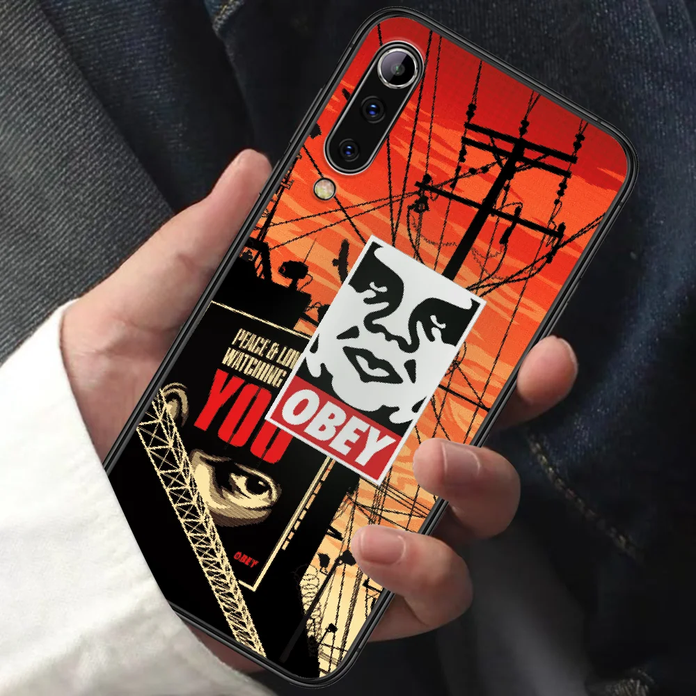 

Fashion Trend Brand Obeys Phone Case For XIAOMI MI Note 8 9 T 10 Pro Lite SE A2 A3 POCO X M MAX 2 3 black Funda 3D Coque Tpu