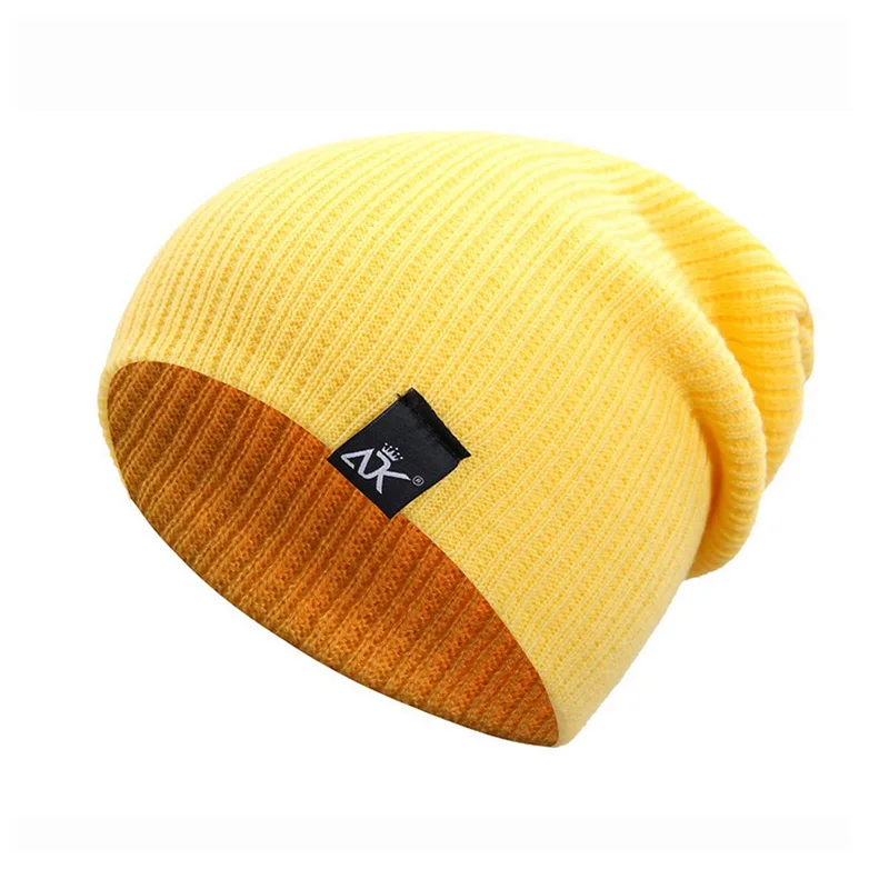 

DIHOPE New Winter Women's Hat Striped Knitted Caps Streetwear Candy Outdoor Hip-Hop wool autumn Man Winter Wool Cap