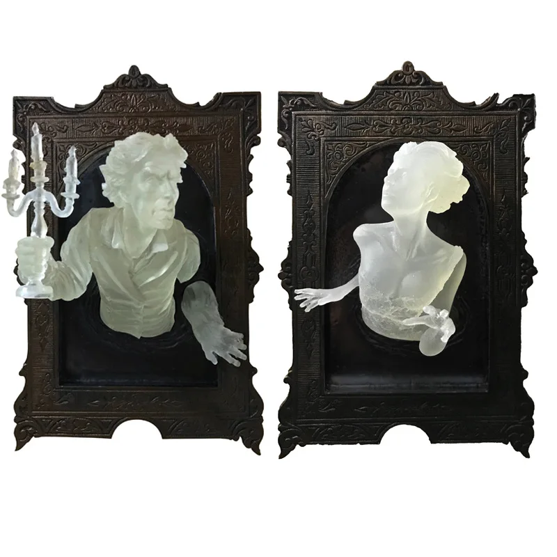 

Ghost In The Mirror Halloween Resin Luminous Out Of The Mirror Spooky Wall Sticker Ornaments Family Bedroom Home Decor