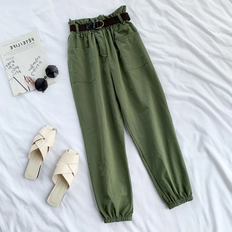 

Autumn Slim Elastic Waist Harem Pant 2019 Spring Casual Ankle-length White Pants Cotton Loose Hallen Trousers Women Pants
