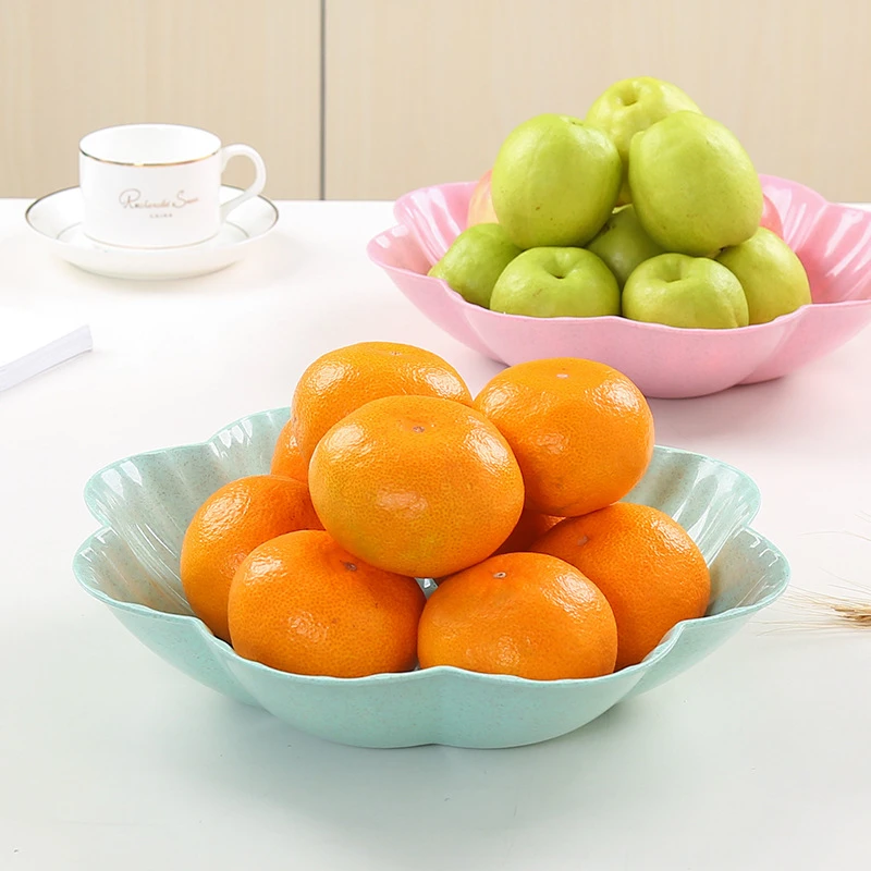 Wheat Straw Fruit Plate Modern Living Room Creative Household Plum-shaped Snack Plastic Large Candy Dish Melon | Дом и сад