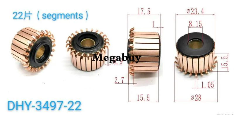 

8x23x17.5mm 22p Copper Bars Alternator Electric Motor Commutator Copper Commutator Armature Commutator 3497-22