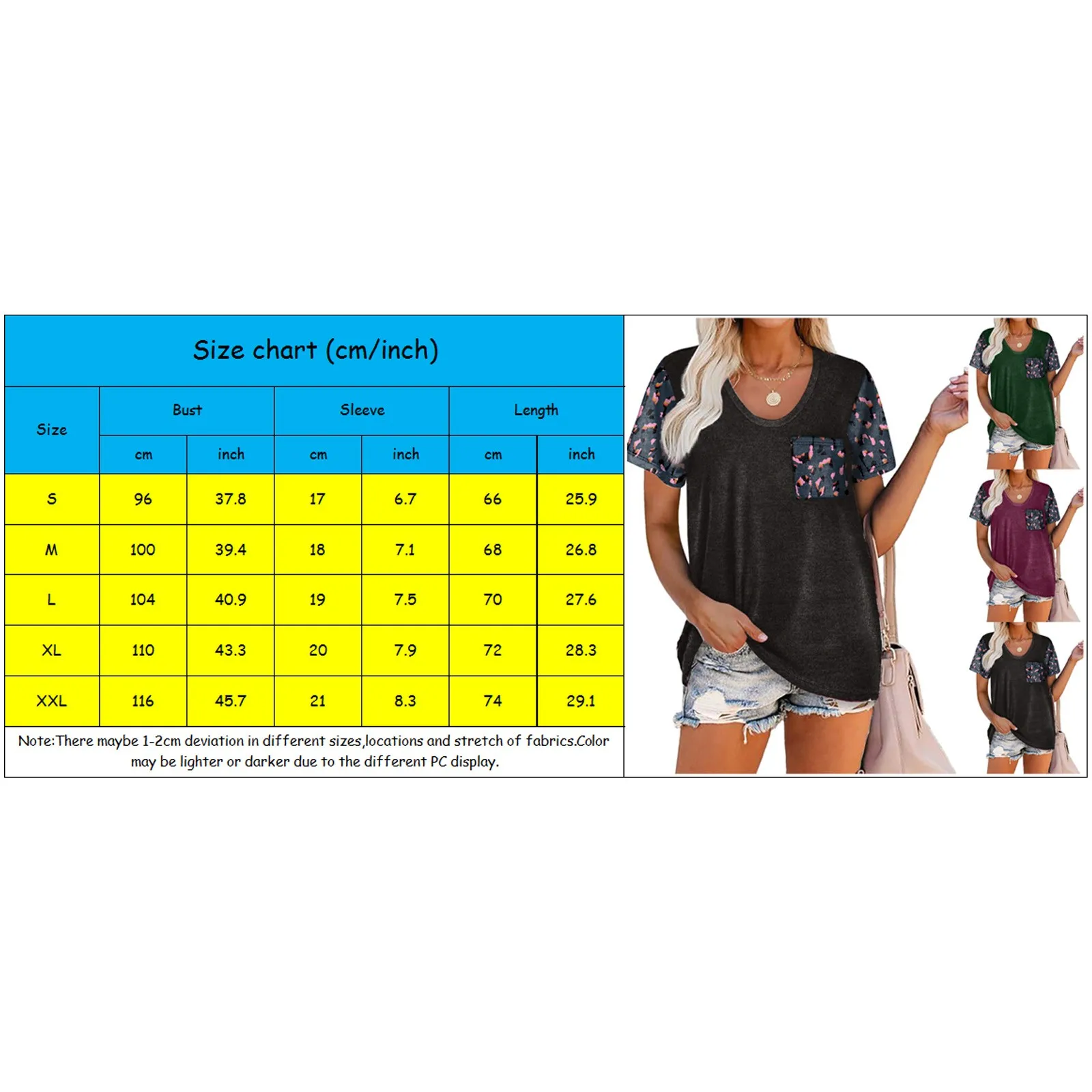 

Women T-shirts Casual Harajuku Leopard Printed Tops Tee Summer Female T Shirt Short Sleeve T Shirt For Women Pocket Clothing
