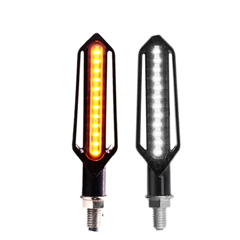 

2Pcs DC12V Motorcycle Turn Signal Flowing Water 24 Led Blinker Flashing Flash Lights Motorbike DRL Indicator Light Brake Lamp