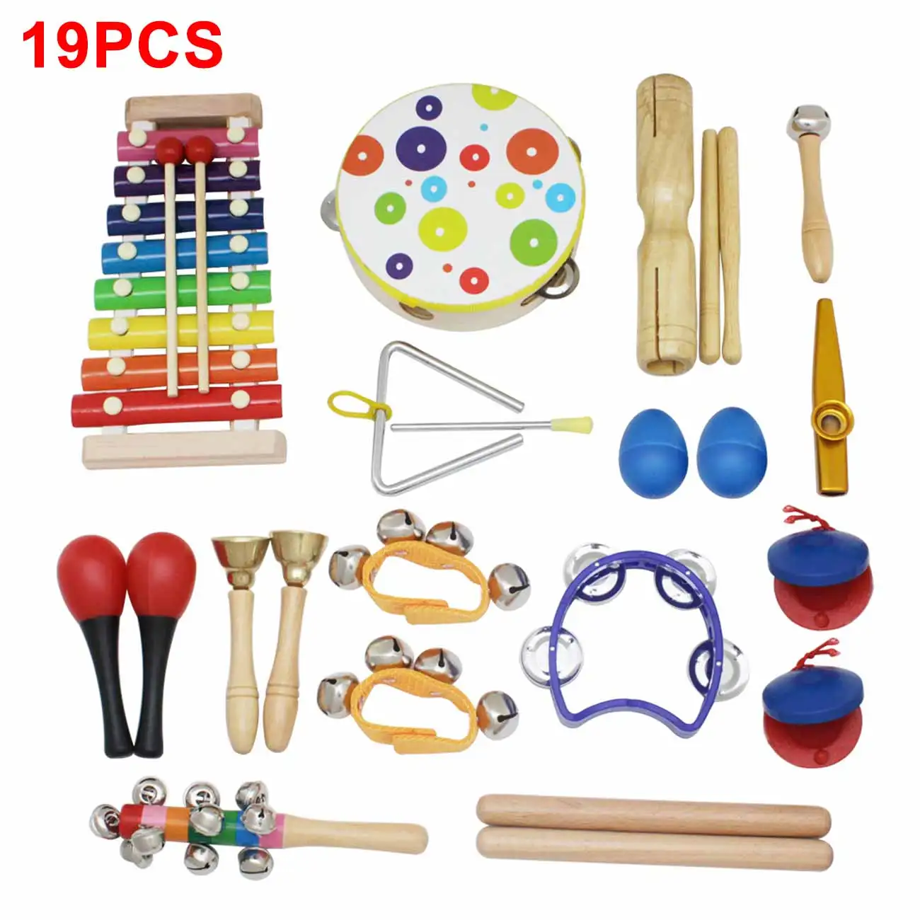 

19pcs Percussion Instruments Toys Kit Kid Musical Toys Set Birthday Gift For Toddlers Preschool Children Early Education