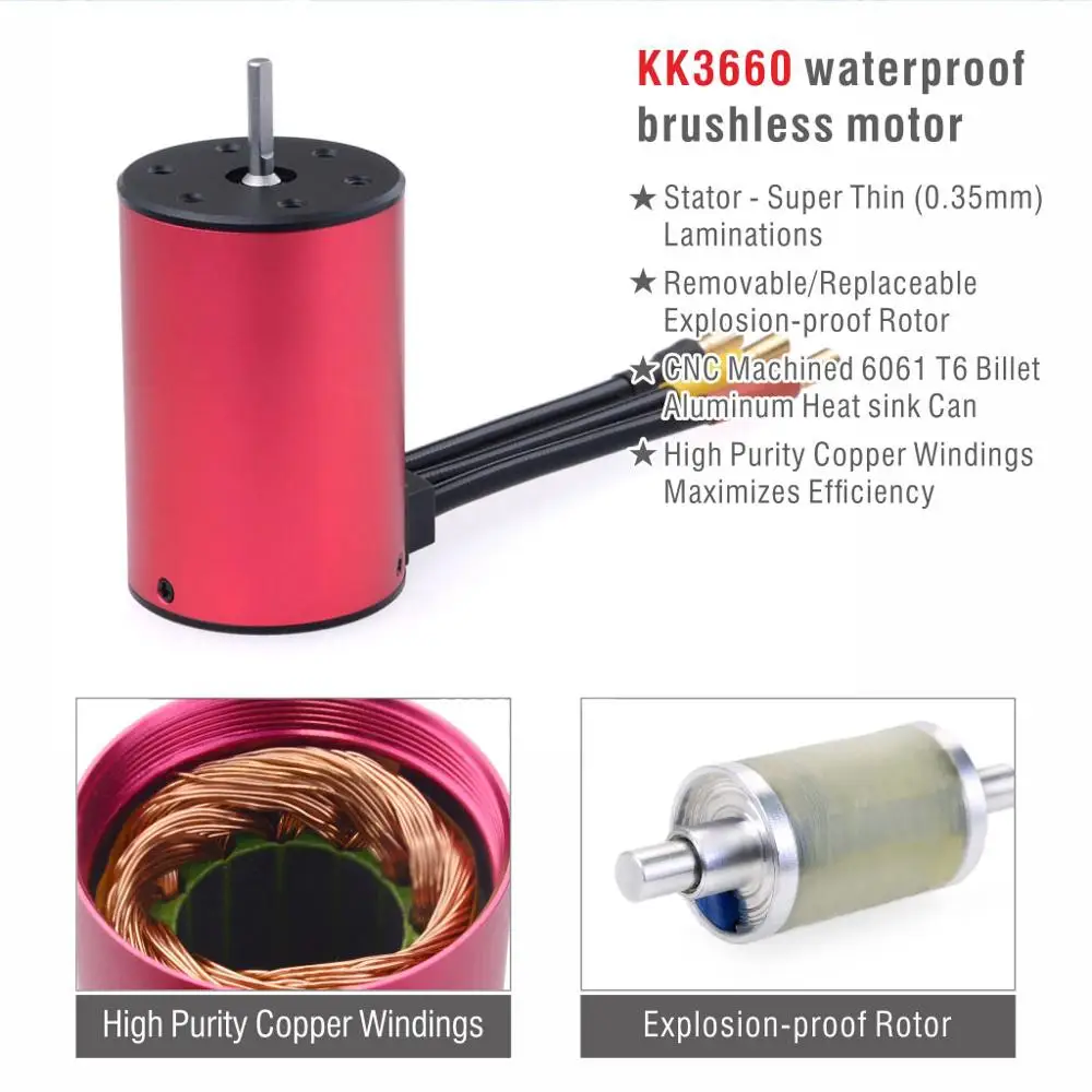 Surpass Hobby Waterproof 3660 Brushless Motor 3.175mm 2200/2600/3100/3500/4200KV 80A ESC for 1/10 RC Car GTR Traxxas HSP Lexus | Игрушки и