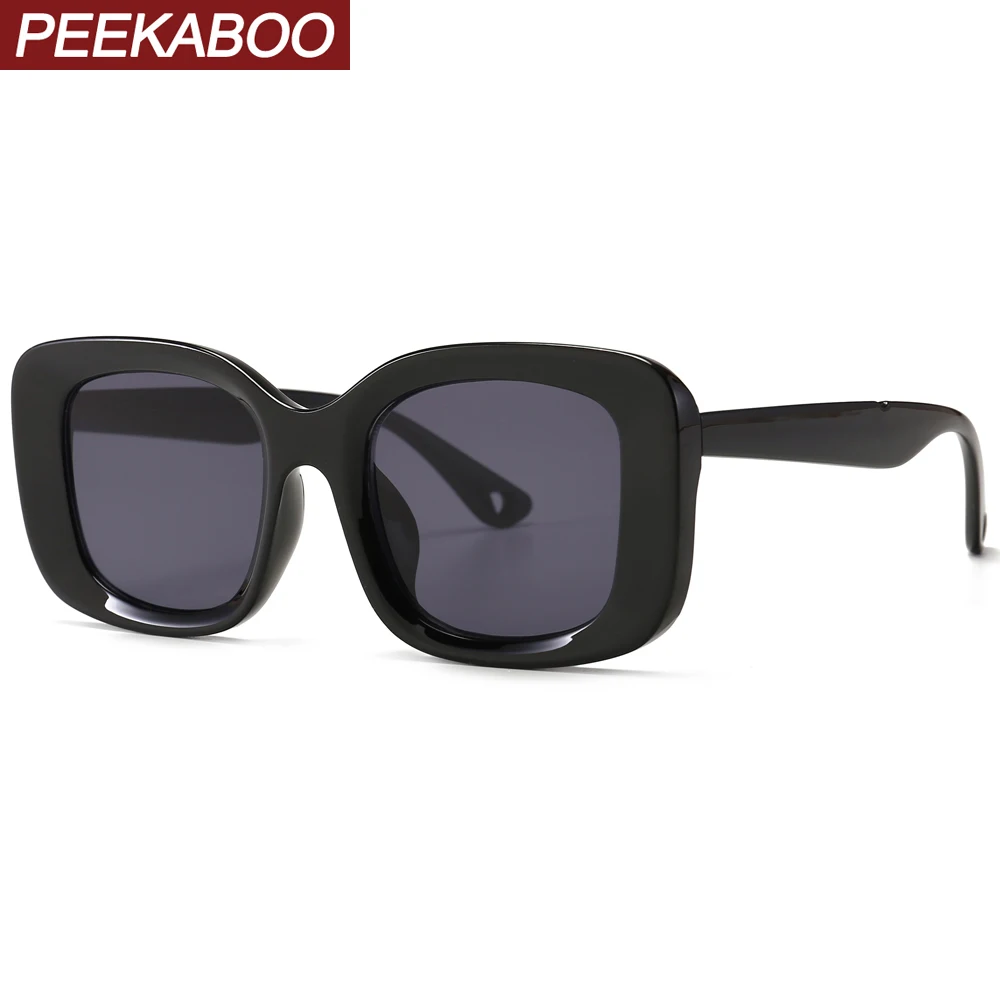Квадратные женские солнцезащитные очки Peekaboo в стиле ретро черные коричневые