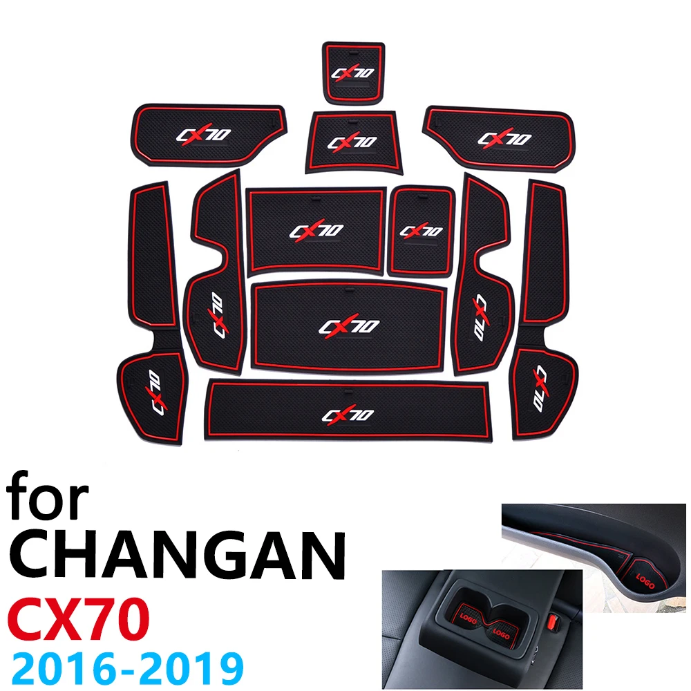 Противоскользящие резиновые чашки подушки двери паз коврик для Changan CX70~ 12 шт. аксессуары Автомобильные наклейки коврик для телефона