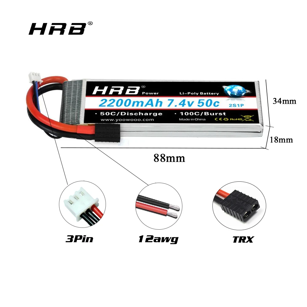 аккумулятор hrb 3s 4s lipo 2 упаковки 111 в 13