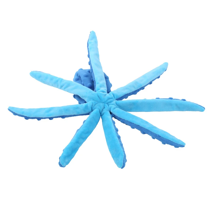 Игрушка пищалка плюшевая в виде осьминога 8 ножек для маленьких и больших