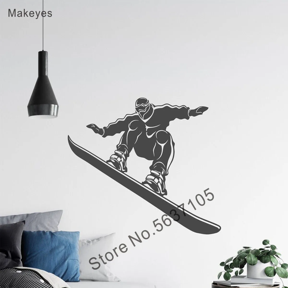 Наклейка на стену Makeyes для снежной доски спортивный узор сноуборда настенные