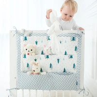 5560cm crib baby bed bumper hanging storage bag multi functional muslin cot pocket bedding bumper