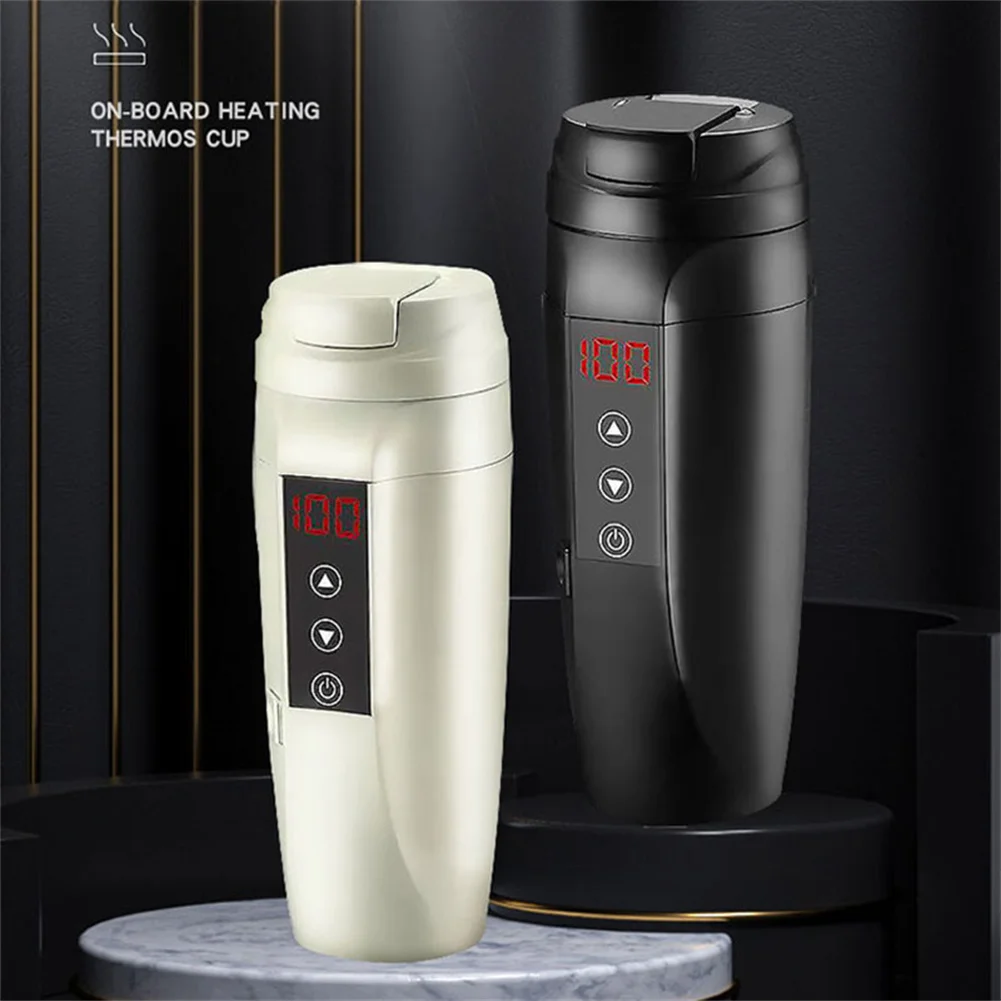 

Car Heating Water Cup Car Smart Vacuum Flask Winter Car Kettle 12V/24V Universal Heating Electric Cup