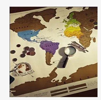 Карта царапин 42x30 см канцелярские карты магазина мира роскошный черный стикер