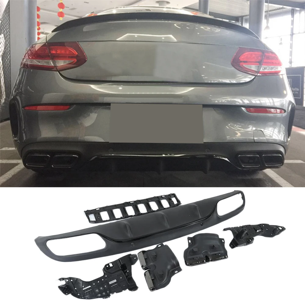 Диффузор для заднего бампера Mercedes Benz W205 C200 C300 C43 AMG Coupe 2014-2019 диффузор с