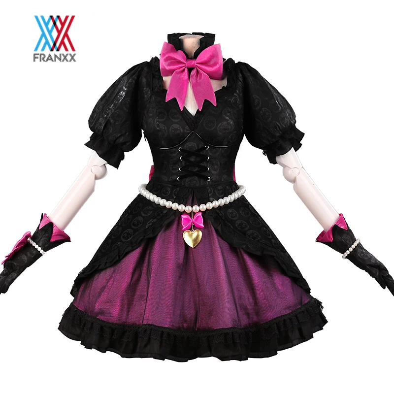 

Game OW D.VA Cat Luna Cosplay Costume Black Fancy Bowknot Lolita Dress Costumes Party Synthetic Wigs Hair For Adult Women Girls