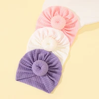 3pcs baby accessories for newborn toddler kids baby girl boy turban waffle beanie hat winter cap knot solid soft hospital caps