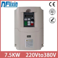 7 5kw 220v ac single phase input variable frequency drive vfd controller for 380v 3 phase output ac motor