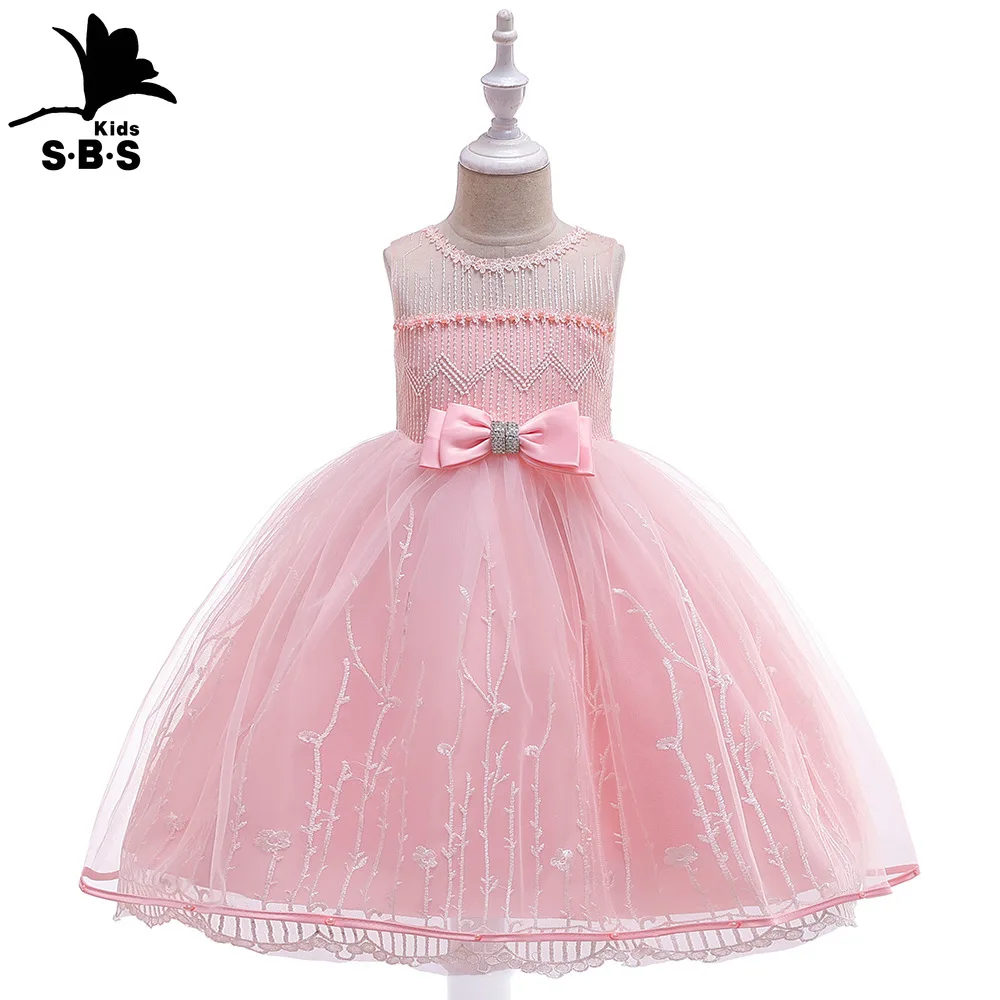 Новейшее розовое длинное летнее платье-пачка в западном стиле одежда для девочек