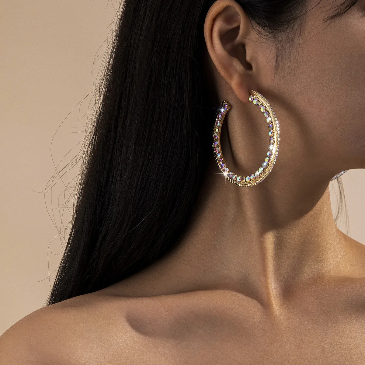 Крупные модные серьги с кристаллами для девушек роскошные французские Ретро