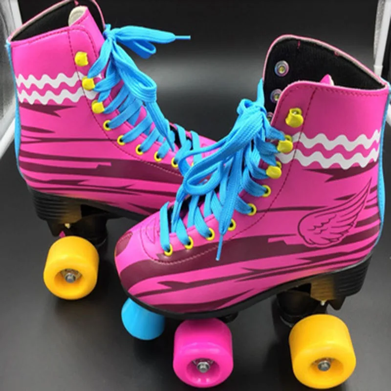 Детские двухрядные коньки для фигурного катания роликовые унисекс детские