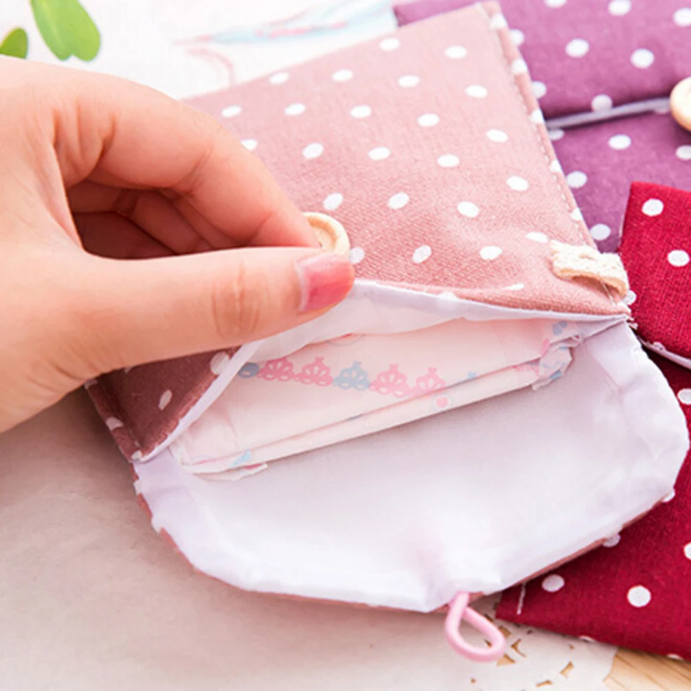 1 шт. женская гигиеническая сумка в горошек|Принадлежности для путешествия| |