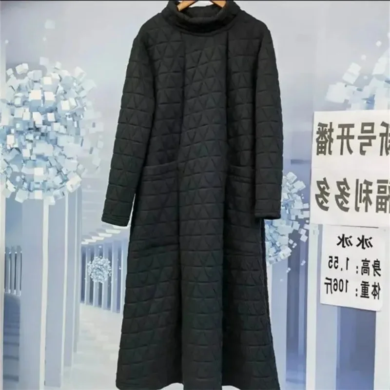 Женское клетчатое платье в стиле ретро теплое с свободным воротником модель A798