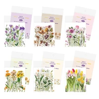 40pcs transparent flower stickers packs pet designs korean cute plant decorative scrapbooking stationery stickers for notebooks