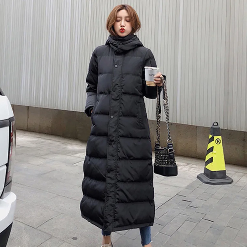 

Bella philosophy 2019 Winter Women Black Over Knee White Duck Down Lady Hooded Plus Size Coats Femme Vintage Outwear Warm Coat