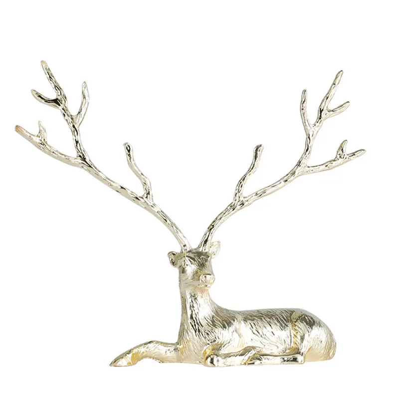 

Скандинавская Роскошная золотая металлическая скульптура лося, животные, аксессуары для украшения дома, Современная фигурка, железная Ста...