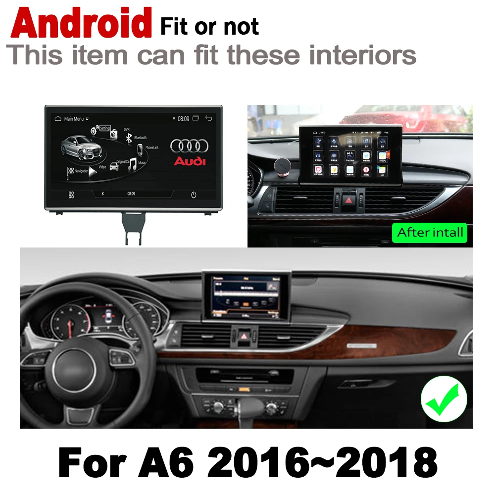 Автомобильный мультимедийный плеер Android 7 0 GPS навигация для Audi A6 4G 2016 ~ 2018 MMI