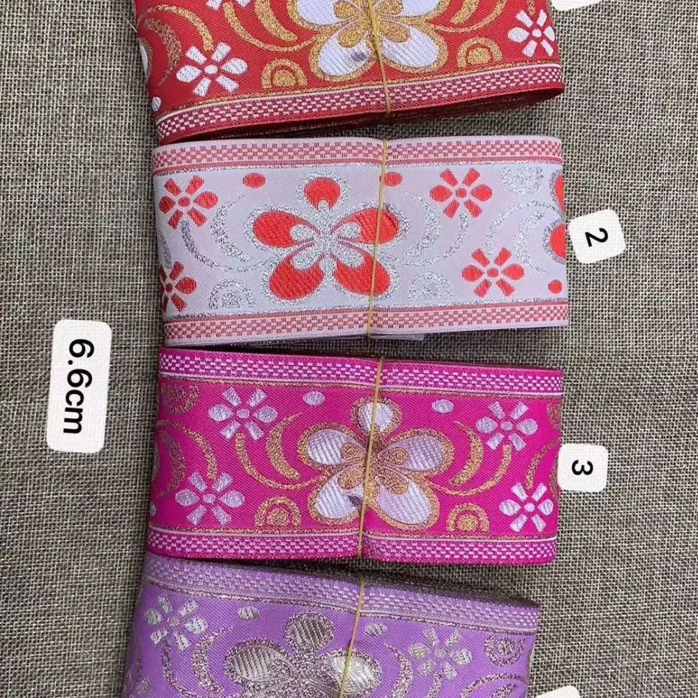 

6,6 см жаккардовая лента из металлической и нейлоновой пряжи в этическом стиле, xэри191203f