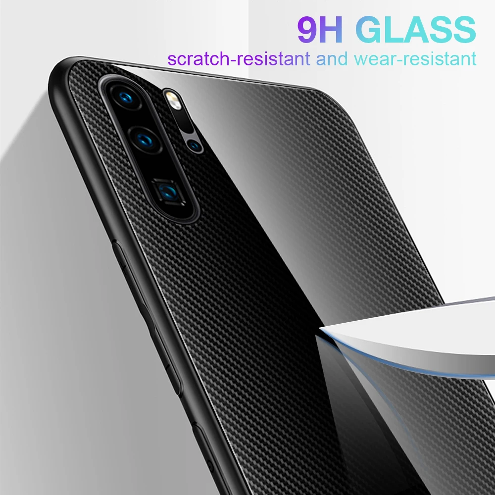 Для huawei P30 P20 Pro Lite 2019 текстурированный стеклянный чехол для телефона градиентные