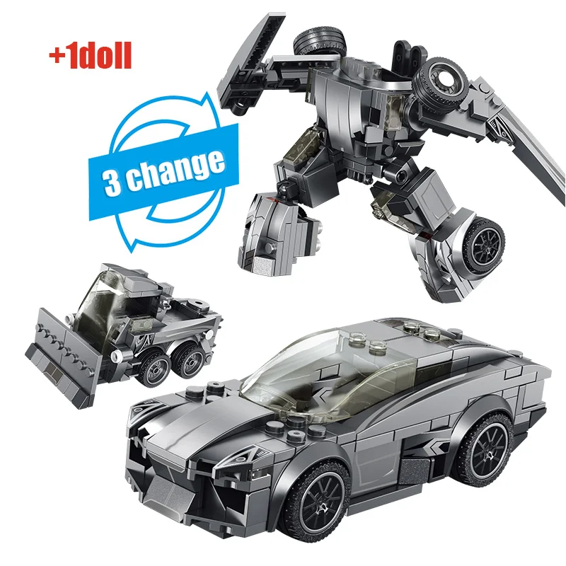 Городской механический робот трансформер гоночный автомобиль строительные
