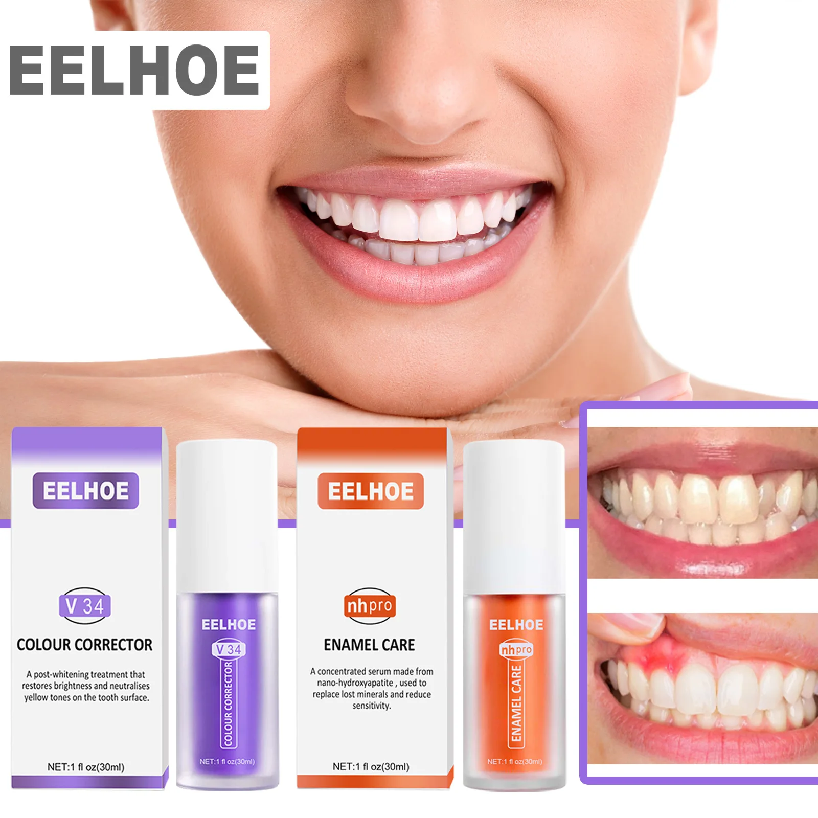 

Teeth Whitening Essence Serum Powder Cleansing Remove Plaque Stains Fresh Breath Oral Hygiene Dental Tools Teeth Repair 30ml