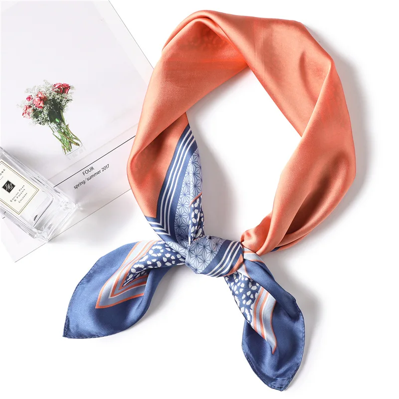 

Ruicesstai Nieuwe Aankomst Zijden Sjaal Vierkante Vrouwen Hair Tie Band Halsdoek Sjaals Stola Print Lady Sjaals Foulard 70*70Cm