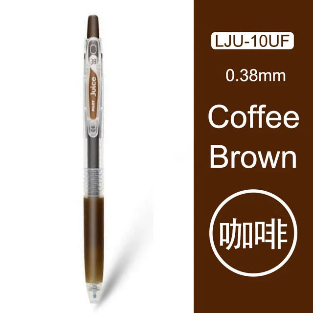 Coffee brown 1 штука, Япония, одна ручка Pilot Juice, 0,38 мм, гелевая ручка, 24 цвета, для школы, офиса, канцелярские принадлежности, LJU-10UF - Цвет: Coffee brown