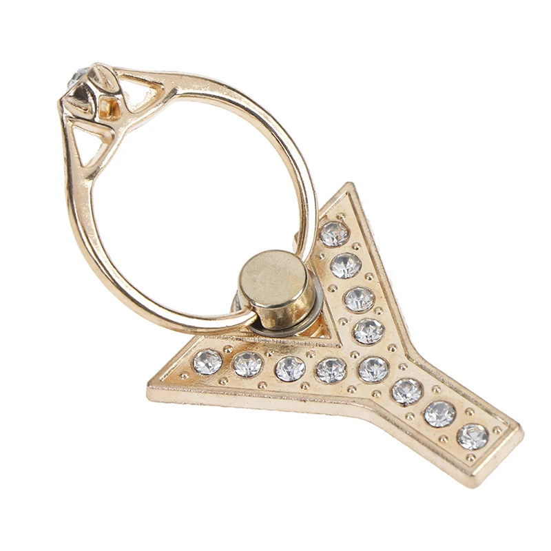 360 Degree Rhinestone Metal Letter A-Z Finger Ring Smartphone Stand Holder Mobile Phone Holder For All Phone Decor Accessories