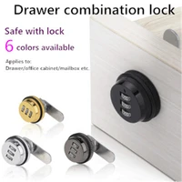 3 digit combination lock 6 color drawer file cabinet zinc alloy 20 30mm rotating tongue cam lock mailbox security hardware