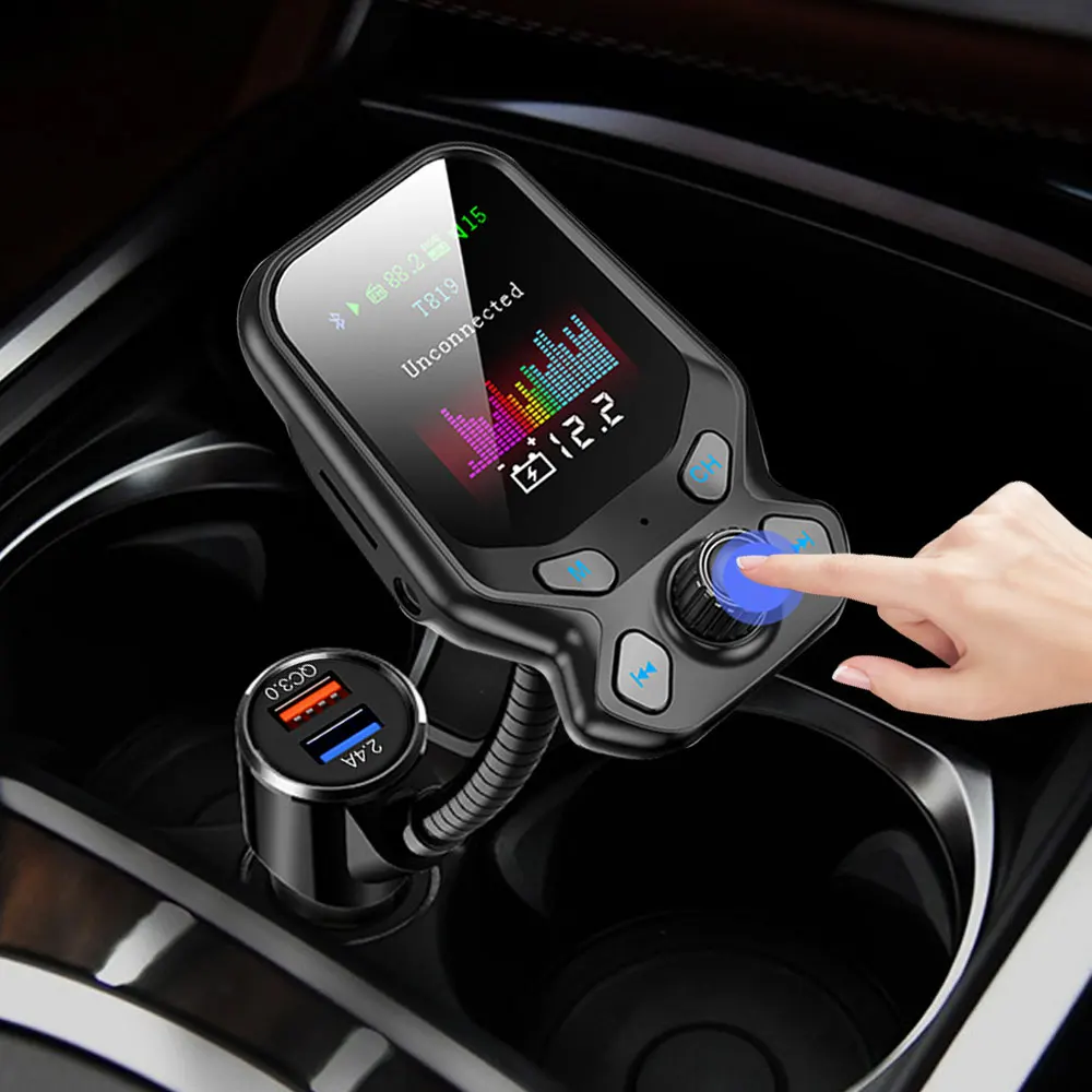 Fm передатчик модулятор Bluetooth Handsfree автомобильный комплект аудио mp3 плеер с двумя