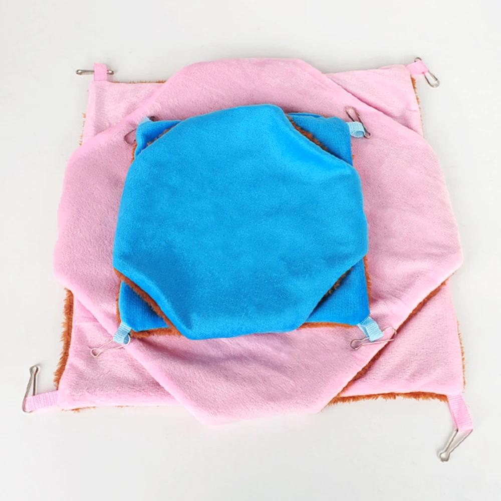 

Double Thick Plush Warm Bed Rat Hammock For Hamster House Hanging Nest Sleeping Bag Hanging Tree Beds Guinea Pig Hamster Cage