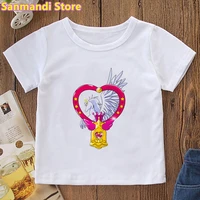 love unicorn angel print tshirt girlsboys 2021 hot sale kawaii kids clothes whitepinkyellowbluegreen t shirt harajuku shirt