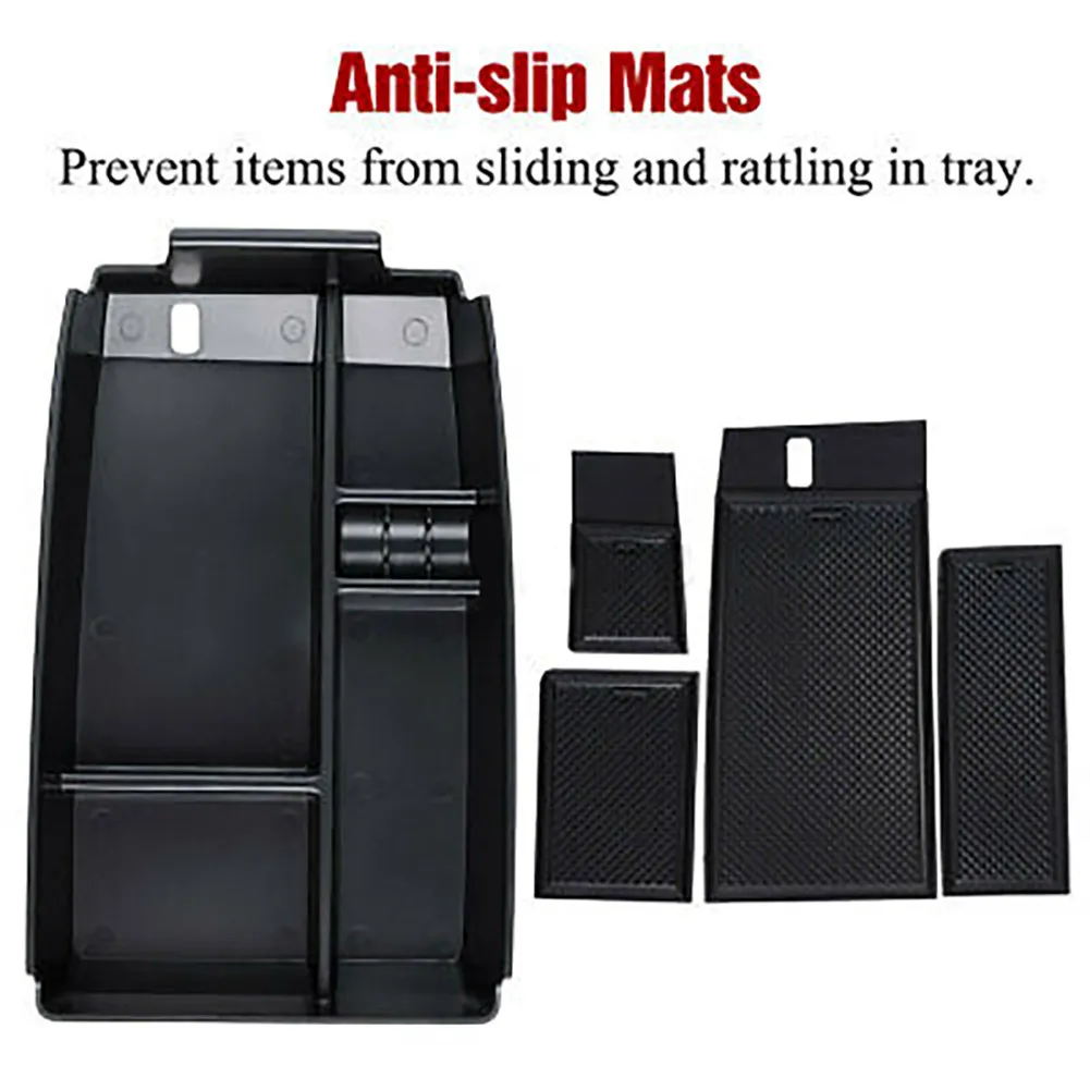 

Replacement Armrest Storage Box Tray Center Console Organizer ABS And Rubber Accessories
