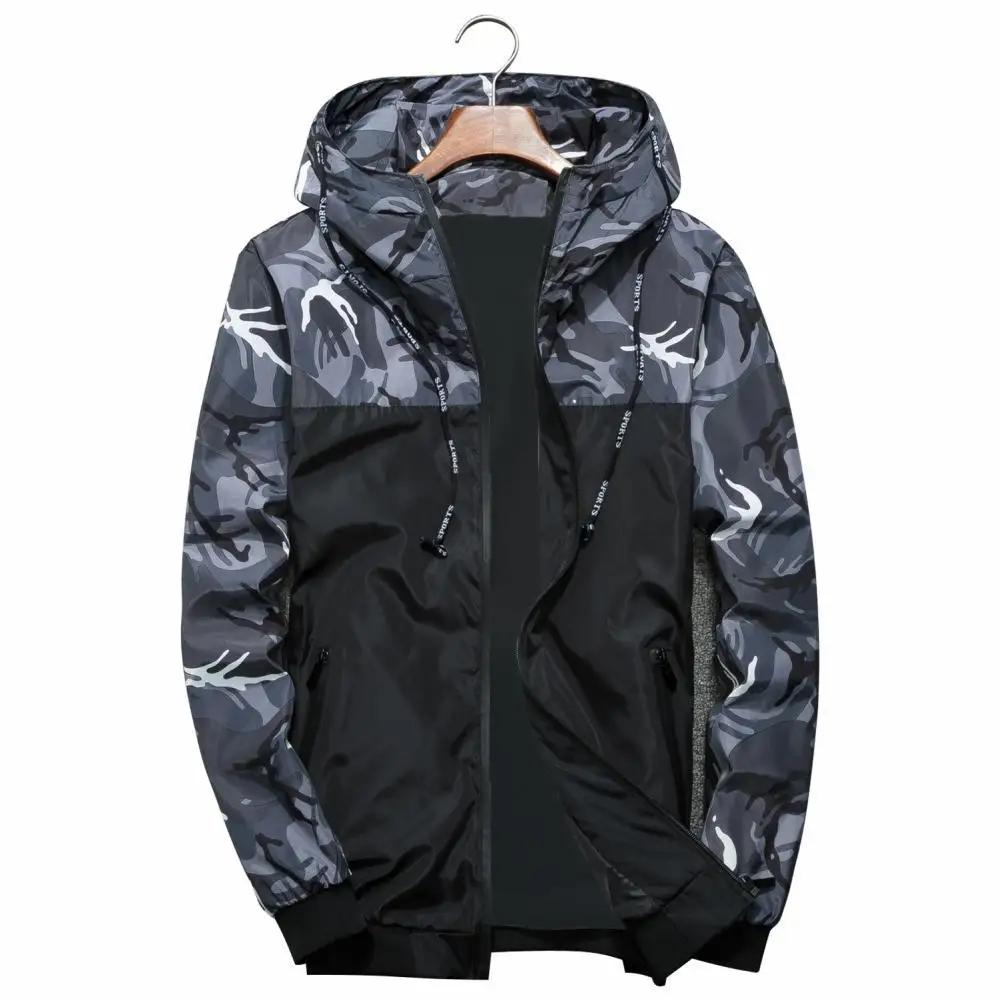 

Jackets Autumn Men Casual Camouflage Print Long Sleeve Zipper Hoodie Sports Jacket Coat