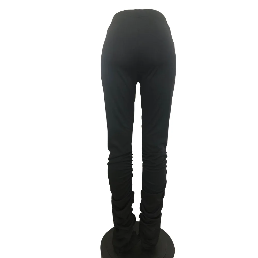 

Black/green High Waist Fashion Stacked Trouser Women Sexy Draped Bodycon Skinny Sweatpant Streetwear Female Workout Sport Pants