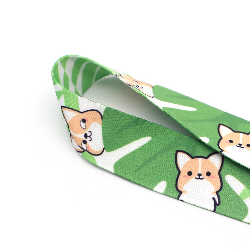 Мультфильм корги собака ленточный ремешок для брелка ID карты пройти мобильный