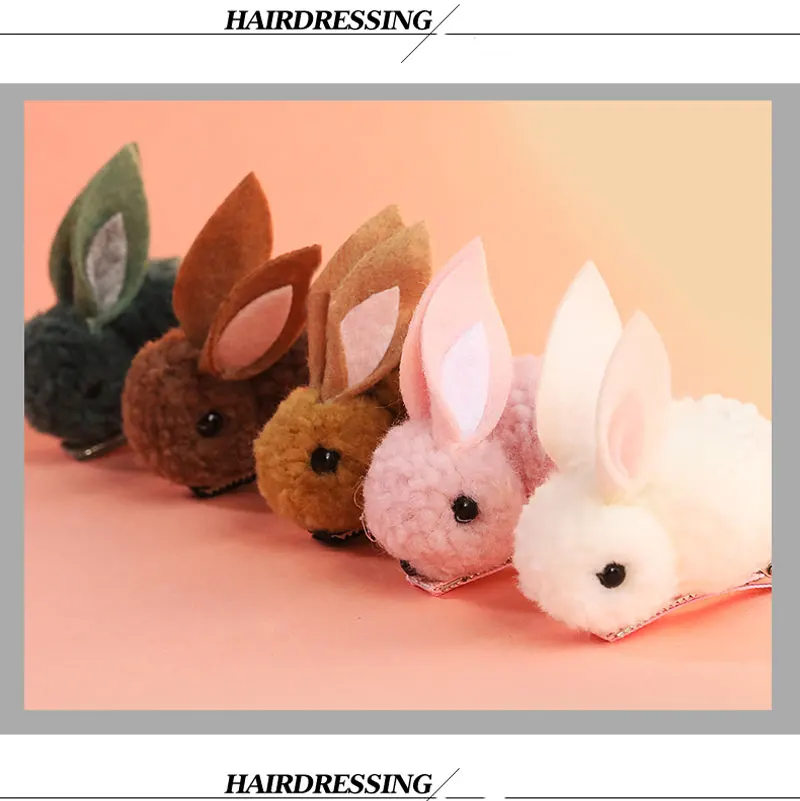 Детские трехмерные Кольца для волос из фетра ягненка заколки с кроликом