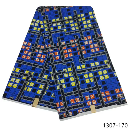 Latest Ankara Wax Fabric Guaranteed Real Wax 6yard/lot High Quality African Fabric Print For Sewing Dress 1307 - Цвет: 1307-171