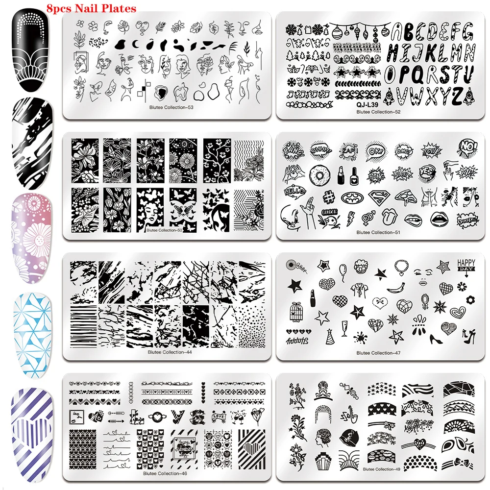 10 шт. ногтей Таблички + ясно желе силиконовые Дизайн штампа Скребки штамповка