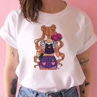 women fashion tshirt cartoon cat printed womens t shirt 90s aesthetic shirt womens basic casual tshirts tops